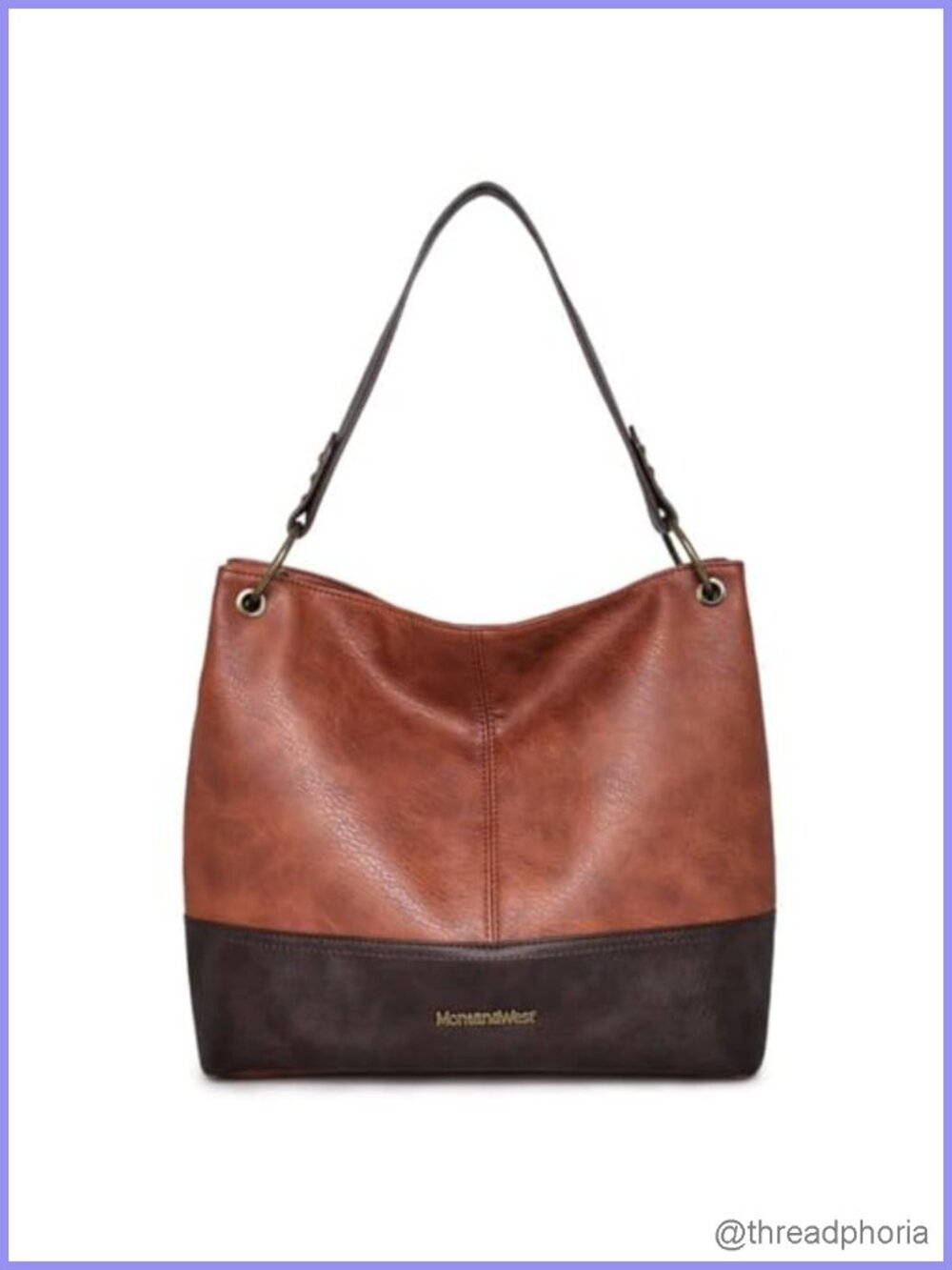 Vegan Leather Hobo Bag Slouchy Shoulder Tote Handbag Gold Hardware